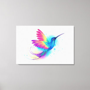 Exotic Rainbow Hummingbird Canvas Afdruk