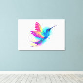 Exotic Rainbow Hummingbird Canvas Afdruk (Insitu (Houten vloer))