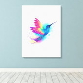 Exotic Rainbow Hummingbird Canvas Afdruk (Insitu (Houten vloer))