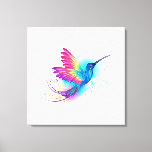 Exotic Rainbow Hummingbird Canvas Afdruk (Voorkant)