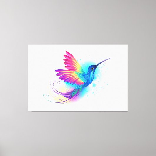 Exotic Rainbow Hummingbird Canvas Afdruk (Voorkant)