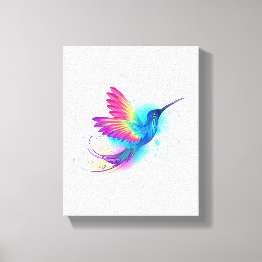 Exotic Rainbow Hummingbird Canvas Afdruk (Voorkant)