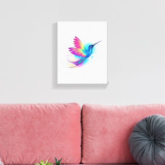 Exotic Rainbow Hummingbird Canvas Afdruk (Insitu (Woonkamer))
