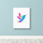 Exotic Rainbow Hummingbird Canvas Afdruk (Insitu (Houten vloer))