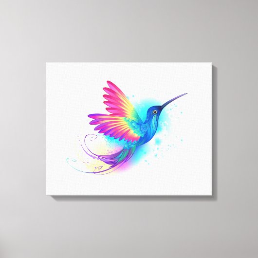 Exotic Rainbow Hummingbird Canvas Afdruk (Voorkant)