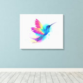 Exotic Rainbow Hummingbird Canvas Afdruk (Insitu (Houten vloer))