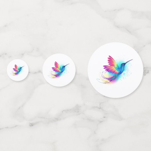 Exotic Rainbow Hummingbird Confetti (Achterkanten)