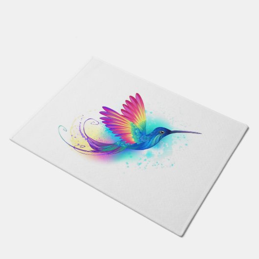 Exotic Rainbow Hummingbird Deurmat (Schuin)