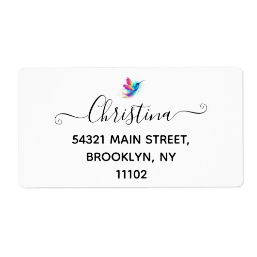 Exotic Rainbow Hummingbird Etiket (Voorkant)