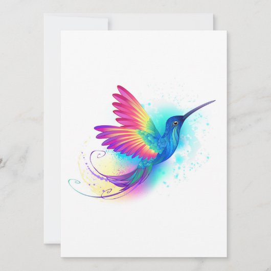 Exotic Rainbow Hummingbird Feestdagenkaart (Voorkant)