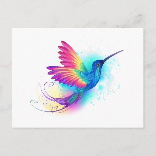 Exotic Rainbow Hummingbird Feestdagenkaart (Voorkant)