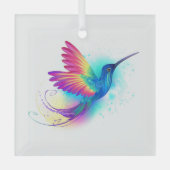Exotic Rainbow Hummingbird Glas Ornament (Voorkant)