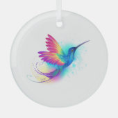 Exotic Rainbow Hummingbird Glas Ornament (Voorkant)
