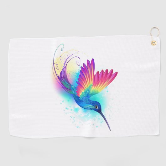 Exotic Rainbow Hummingbird Golfhanddoek (Horizontaal)