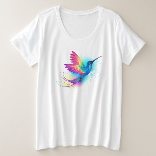 Exotic Rainbow Hummingbird Grote Maat T-shirt (Design voorkant)