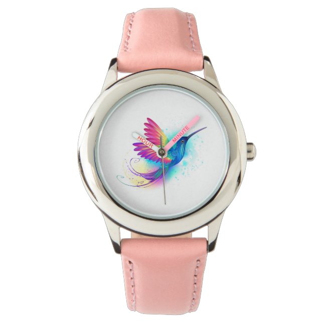 Exotic Rainbow Hummingbird Horloge (Voorkant)