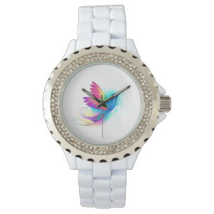 Exotic Rainbow Hummingbird Horloge