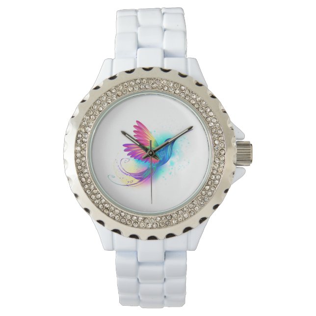 Exotic Rainbow Hummingbird Horloge (Voorkant)