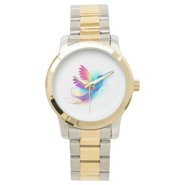 Exotic Rainbow Hummingbird Horloge (Voorkant)