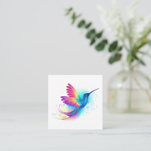 Exotic Rainbow Hummingbird Informatiekaartje (Staand voorkant)