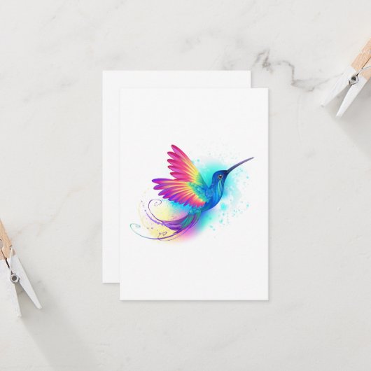 Exotic Rainbow Hummingbird Kaart (Voorkant / Achterkant in situ)