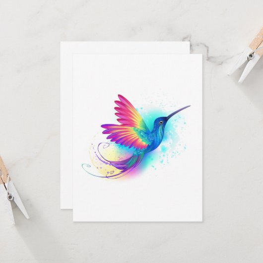Exotic Rainbow Hummingbird Kaart (Voorkant / Achterkant in situ)