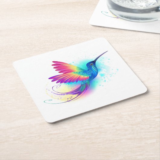 Exotic Rainbow Hummingbird Kartonnen Onderzetters (Schuin)