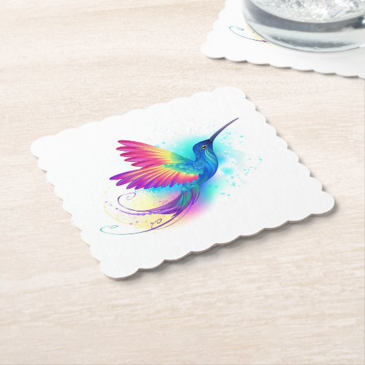 Exotic Rainbow Hummingbird Kartonnen Onderzetters (Gebogen)