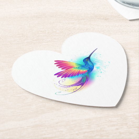Exotic Rainbow Hummingbird Kartonnen Onderzetters (Gekanteld)