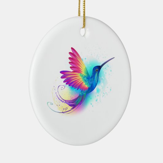 Exotic Rainbow Hummingbird Keramisch Ornament (Rechts)