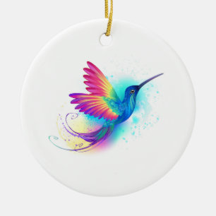 Exotic Rainbow Hummingbird Keramisch Ornament