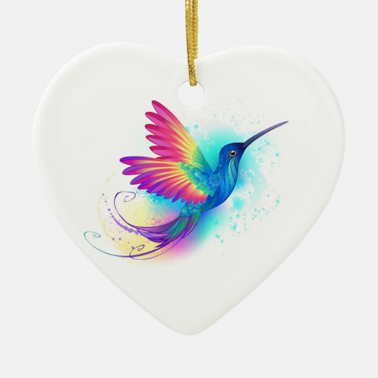 Exotic Rainbow Hummingbird Keramisch Ornament (Voorkant)