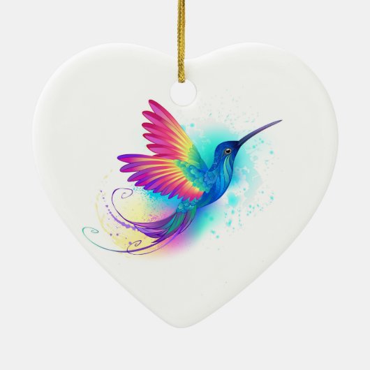 Exotic Rainbow Hummingbird Keramisch Ornament (Achterkant)
