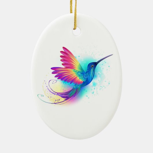 Exotic Rainbow Hummingbird Keramisch Ornament (Achterkant)