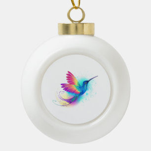 Exotic Rainbow Hummingbird Keramische Bal Ornament