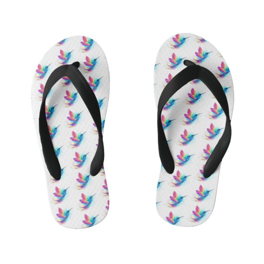 Exotic Rainbow Hummingbird Kinder Teenslippers (Voetbed)