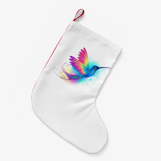 Exotic Rainbow Hummingbird Kleine Kerstsok (Voorkant (Hangend))