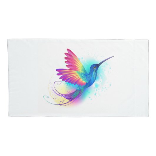 Exotic Rainbow Hummingbird Kussensloop (Achterkant-Rechts)