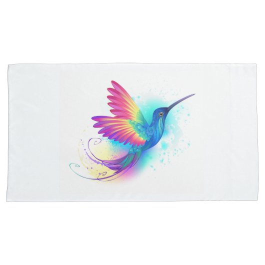 Exotic Rainbow Hummingbird Kussensloop (Voorkant-Rechts)