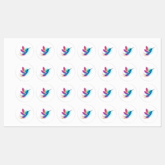 Exotic Rainbow Hummingbird Labels (Vel)