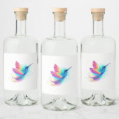 Exotic Rainbow Hummingbird Likeurfles Etiket (Flessen)