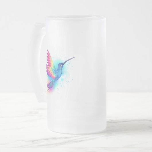 Exotic Rainbow Hummingbird Matglas Bierpul (Voorkant links)