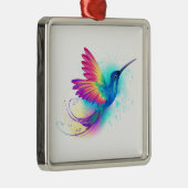 Exotic Rainbow Hummingbird Metalen Ornament (Rechts)