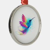 Exotic Rainbow Hummingbird Metalen Ornament (Rechts)