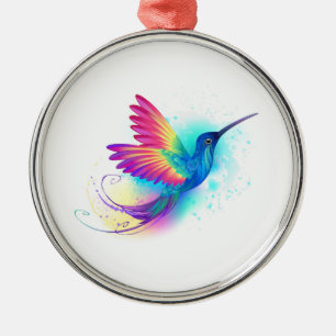 Exotic Rainbow Hummingbird Metalen Ornament