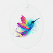 Exotic Rainbow Hummingbird Metalen Ornament (Voorkant)