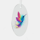 Exotic Rainbow Hummingbird Metalen Ornament (Voorkant Rechts)