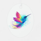 Exotic Rainbow Hummingbird Metalen Ornament (Achterkant)