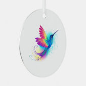 Exotic Rainbow Hummingbird Metalen Ornament (Voorkant Rechts)