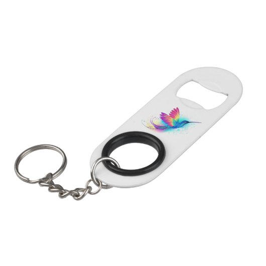 Exotic Rainbow Hummingbird Mini Flessenopener (Voorkant Gekanteld)